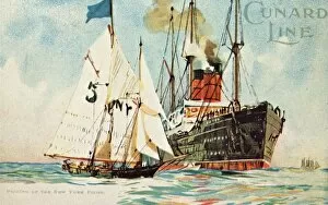 Umbria Gallery: Cunard Line - Picking Up the New York Pilot, c1904. Creator: Unknown
