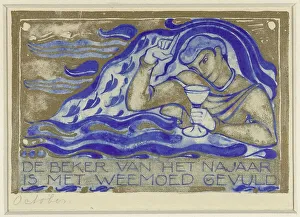October Prints: The cup of autumn is filled with nostalgia, October, c. 1929. Creator: Willem Arondeus