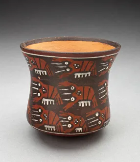 Nephropidae Prints: Cup Depicting Rows of Lobsters or Crayfish, 180 B. C. / A. D. 500. Creator: Unknown