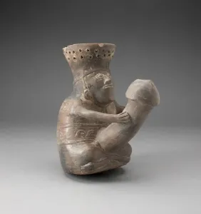 Penis Prints: Cup in the Form of a Figure Holding Enlarged Penis, A. D. 1100 / 1470. Creator: Unknown