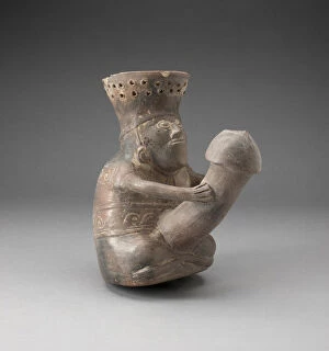 Cup in the Form of a Figure Holding Enlarged Penis, A.D. 1100 / 1470. Creator: Unknown