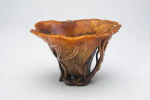 Cup in the Form of an Open Lotus Leaf, with..., Late Ming or early Qing dynasty Cup in the Form of an Open Lotus Leaf, with..., Late Ming or early Qing dynasty