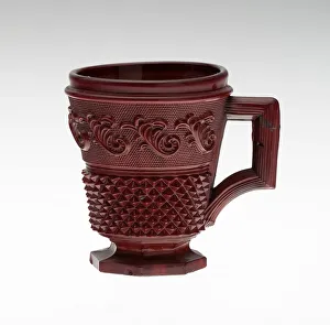 Burgundy Prints: Cup with Handle, England, c. 1850. Creator: Unknown