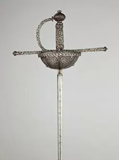 Arms Collection: Cup-Hilted Rapier, Italy, About 1650. Creator: Tomas Ayala