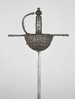 Steel Alloy Prints: Cup-Hilted Rapier, Italy, 1670 / 90. Creator: Unknown