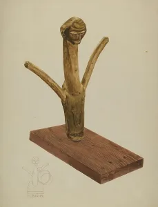 Human Face Prints: Cup Holder, c. 1937. Creator: Irving L. Biehn