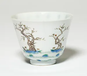 Kangxi Period Prints: Cup with Orchid Tree, Qing dynasty (1644-1911), Kangxi reign mark and period (1662-1722)