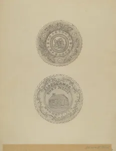 Paul Ward Prints: Cup Plates, 1935/1942. Creator: Paul Ward