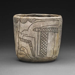 Cup with Profile Head of the Maize God, 800 / 400 B.C. Creator: Unknown