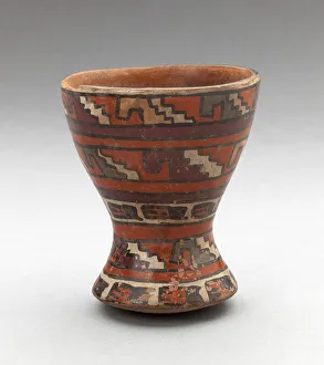 Cup with Rows of Geometric, Textile-like Patterns, 180 B. C. / A. D. 500. Creator: Unknown