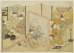 A Cup of Sake before Bed (Toko sakazuki), the sixth sheet of the series Marriage in... c. 1769. Creator: Suzuki Harunobu