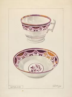 Pretty Gallery: Cup and Saucer, c. 1936. Creator: Thomas Holloway