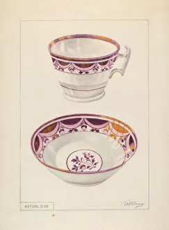Pretty Gallery: Cup and Saucer, c. 1936. Creator: Thomas Holloway