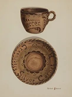 Images Dated 3rd December 2021: Cup and Saucer, c. 1939. Creator: Robert Stewart