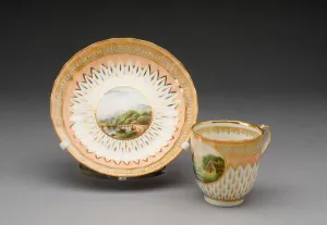 Soft Paste Prints: Cup and Saucer, Derby, 1780 / 95. Creator: Derby Porcelain Manufactory England
