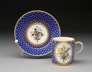 Teaware Prints: Cup and Saucer, Sevres, 1788. Creators: Sevres Porcelain Manufactory