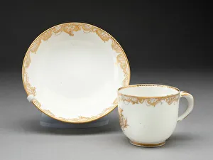 Teaware Prints: Cup and Saucer, Sevres, c. 1757. Creator: Sevres Porcelain Manufactory