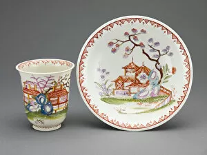Vienna Gallery: Cup and Saucer, Vienna, c. 1725. Creator: Du Paquier Porcelain Manufactory