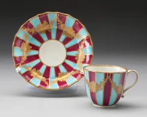 Worcestershire Prints: Cup and Saucer, Worcester, c. 1770. Creator: Royal Worcester