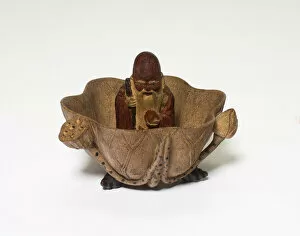 Mold Collection: Cup in the Shape of a Lotus Flower with a Figure of an Immortal, Ming dynasty (1368-1644)