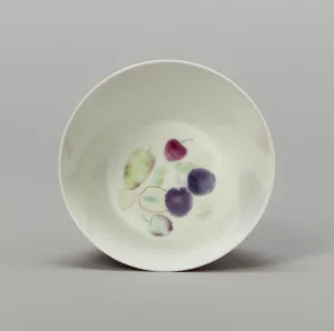 Kangxi Period Prints: Cup with Stylized Fruit: Plums, Cherries, Melon, and Seeds, Qing dynasty