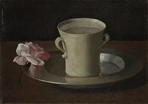 De 1598 1664 Prints: A Cup of Water and a Rose, c. 1630. Artist: Zurbaran, Francisco, de (1598-1664)