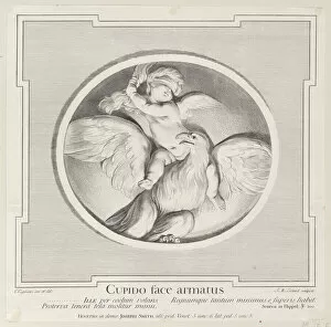 Bird Of Prey Collection: Cupid Astride an Eagle, 1715-96. Creator: Jean-Etienne Liotard