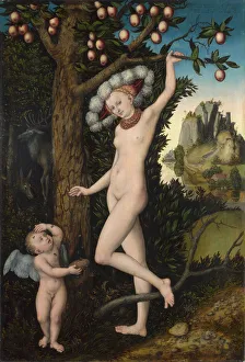 Aphrodite Gallery: Cupid complaining to Venus, c. 1525. Artist: Cranach, Lucas, the Elder (1472-1553)