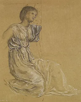 Epic Poem Prints: Cupid delivering Psyche - Drapery Study for Psyche