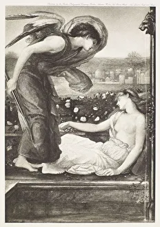 Burne Jones Edward Prints: Cupid finding Psyche, c1860s, (1900). Creator: Unknown