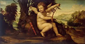 Underneath Prints: Cupid in the Landscape, 1510. Creator: Sodoma