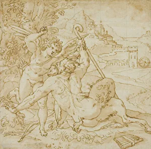 Struggle Prints: Cupid Overcoming Pan, n.d. Creator: Orazio Samacchini