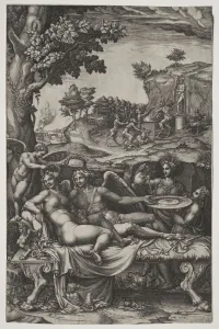 Cupid and Psyche, 1574. Creator: Giorgio Ghisi (Italian, 1520-1582)