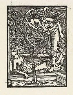 Epic Poem Prints: Cupid and Psyche - Cupid finding Psyche asleep in the Garden
