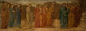 Burne Jones Gallery: Cupid and Psyche - Palace Green Murals - The King and other Mourners abandon Psyche