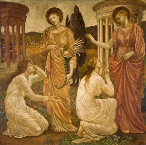 Cupid and Psyche - Palace Green Murals - Psyche at the Shrines of Juno and Ceres, 1881