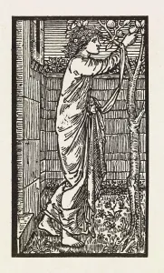 Epic Poem Prints: Cupid and Psyche - Psyche in Cupid's Garden, 1880. Creator: GF Campfield