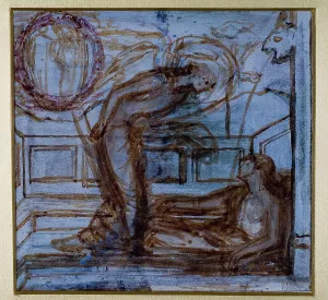 Epic Poem Prints: Cupid and Psyche - Study for the Palace Green Mural - Cupid finding Psyche