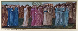 Cupid and Psyche - Study for the Palace Green Mural - The King and Mourners, 1872. Creator: Sir Edward Coley Burne-Jones