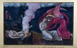 Epic Poem Prints: Cupid and Psyche - Study for the Palace Green Mural - Psyche receiving the Casket