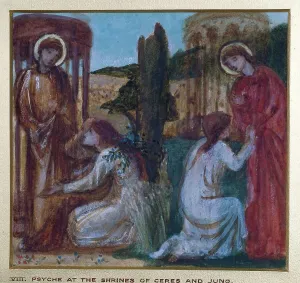 Epic Poem Prints: Cupid and Psyche - Study for the Palace Green Mural - Psyche at the Shrines of Ceres and Juno