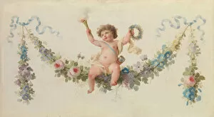 Cupid Seated on a Garland, 1770-90. Creator: Unknown