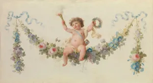 Cupid Seated on a Garland, 1770-90. Creator: Unknown