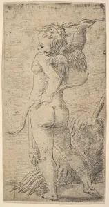 Buttocks Gallery: Cupid viewed from behind with an arrow in his raised right hand, ca. 1543-45