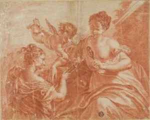 Lighting Device Prints: Cupid and Two Women Lighting a Torch, n.d. Creator: Unknown