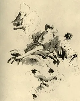Cupid and Three Women, mid 18th century, (1928). Artist: Giovanni Battista Tiepolo