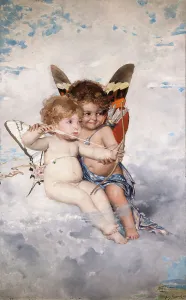 Göteborg Konstmuseum Prints: Cupids, 1881. Creator: Kronberg, Julius (1850-1921)