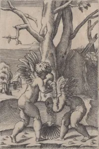 Agostino Prints: Two Cupids, ca. 1519. Creator: Agostino Veneziano