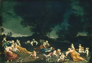Images Dated 30th March 2021: Cupids Disarming Sleeping Nymphs, c. 1690 / 1705. Creator: Giuseppe Maria Crespi