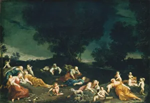 Crespi Lo Spagnuolo Prints: Cupids Disarming Sleeping Nymphs, c. 1690 / 1705. Creator: Giuseppe Maria Crespi